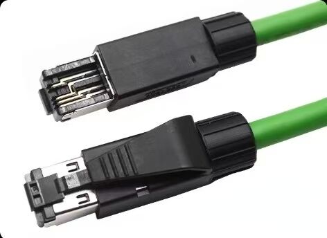 4-Core High-Flex Servo Motor Connector with Profinet/EtherCAT Industrial Ethernet Cable for 1000V Applications