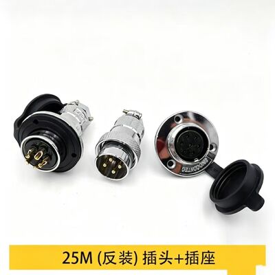 M23 4pin 8pin 6pin Servo Motor Connector Aviation Plug with 1000V Voltage Rating and Silver Gold-Plated Pins for Panel or Cable Mount