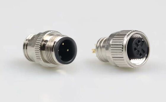 M12 connector, integral non-detachable, shielded, solder-type, waterproof male and female, 4-core, 5-core, 8-core, 12-core