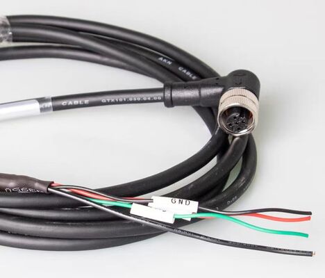 M12 Connector Waterproof Aviation Plug 4/5/8 Pin Overmolded Right-Angle Servo Motor Connector for Sensor Connection