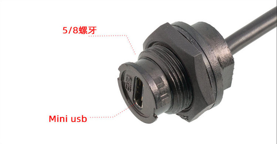 Mini vis électriques imperméables du cable connecteur 5/8 d'USB IP67