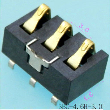 AVANT JÉSUS CHRIST couleur micro d'or en métal de connecteur de carte PCB d'Usb du connecteur de batterie 3P avec la Chambre noire blanche